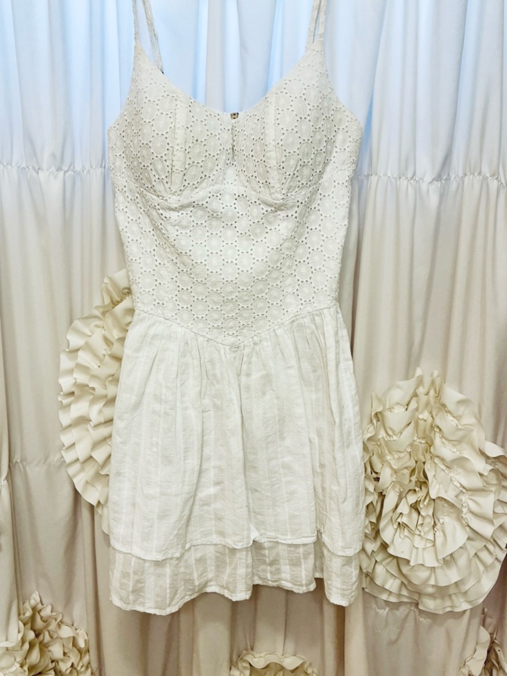 White Eyelet Sundress — Women Dress - Picture 6 of 11